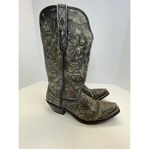 Women’s Laredo Snip Toe Distressed Inlaid Look Size 6